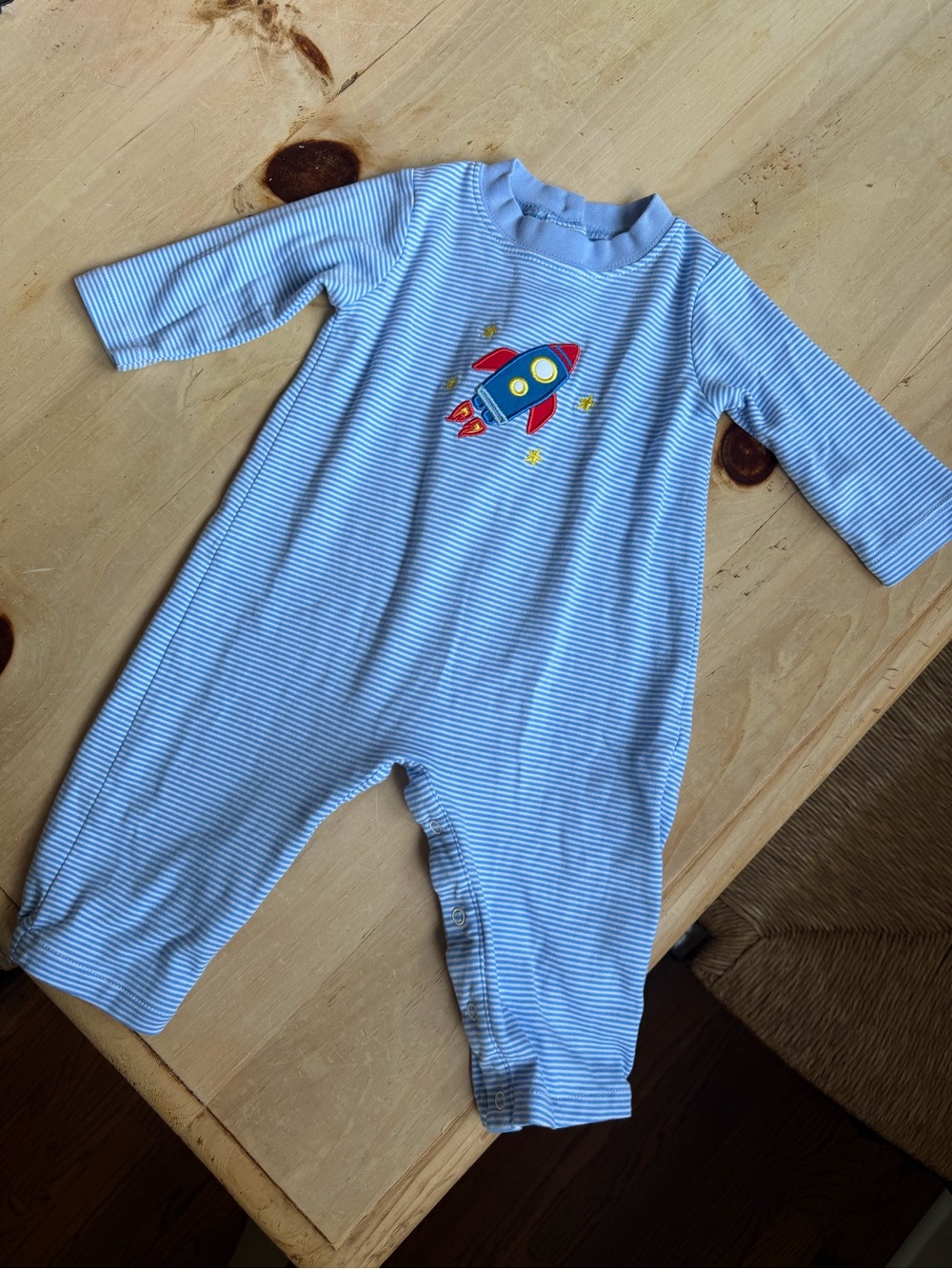 Blue Striped Rocket One-Piece